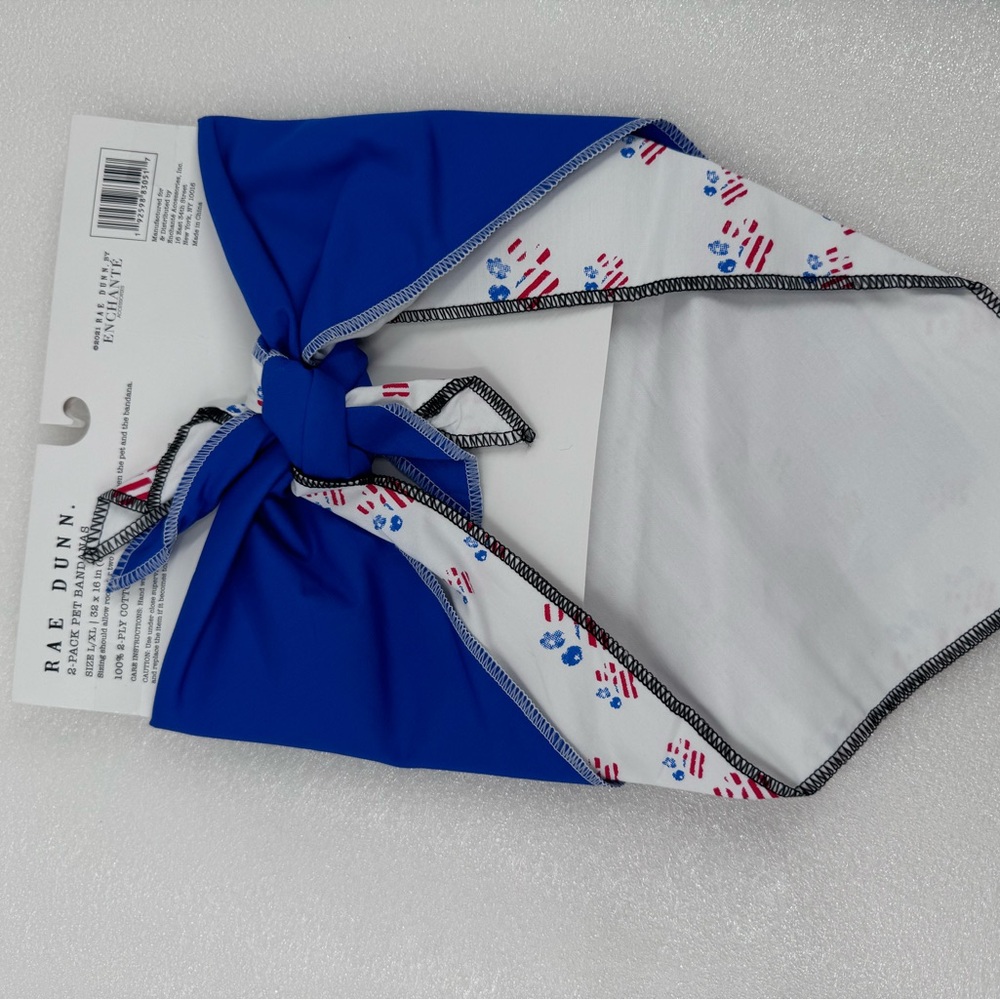 2 Pack Size L XL Rae Dunn Good Boy Bandanas Pet Scarf Dog Cat 100% Cotton - Picture 5 of 8